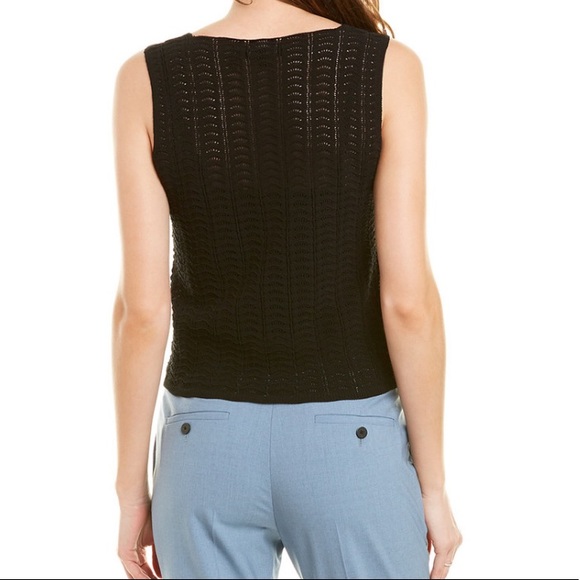 NWT Theory Crochet Shell Black Tank Small - Picture 2 of 9